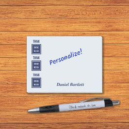 Bloco De Notas Pense fora da caixa, azul inteligente