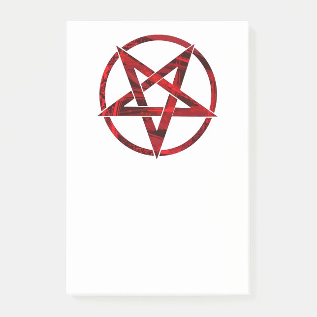 Bloco De Notas Pentagrama do diabo vermelho (Frente)