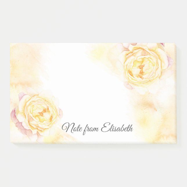 Bloco De Notas Peonia romântica do boho com aquarela personalizad (Frente)