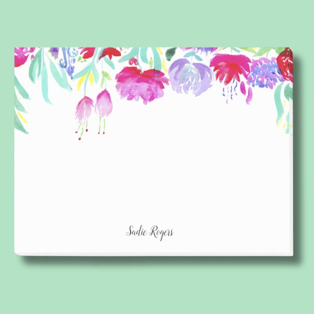 Bloco De Notas Peônias E Flores Personalizadas (Criador carregado)
