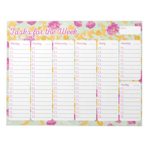 Bloco De Notas Peony Weekly Planner