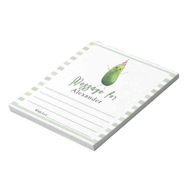 Bloco De Notas pepino grande dill Mensagem da Cápsula do Tempo (Invertido)