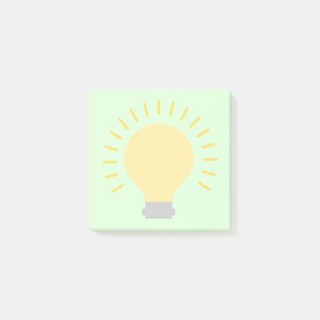 Bloco De Notas Pequena Casa Verde Lâmpada Art 3x3 Sticky Mini (Frente)