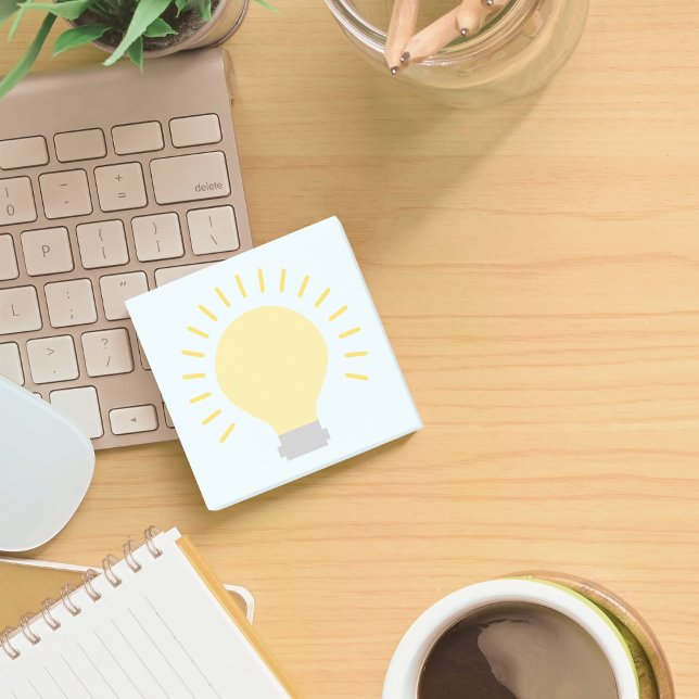 Bloco De Notas Pequena lâmpada azul-clara Art 3x3 Sticky Mini (Criador carregado)