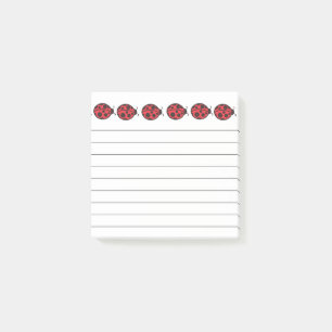 Bloco De Notas Pequenas Notas Adhesivas de Joaninhas Vermelhas