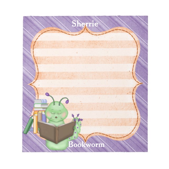Bloco De Notas Pequeno Bookworm Verde (Frente)