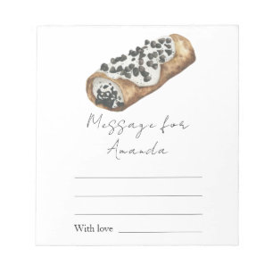 Bloco De Notas Pequeno Cannoli Mensagem de cápsula de tempo de an