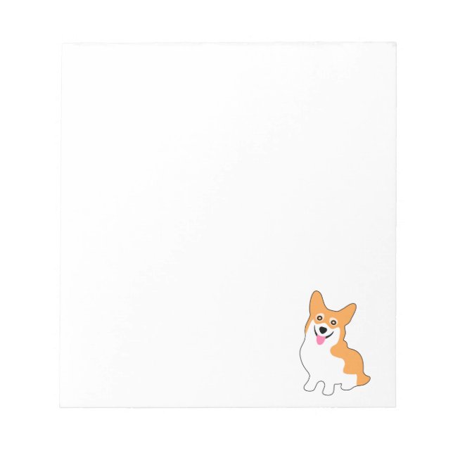 Bloco De Notas Pequeno Corgi Sorridente Bonito (Frente)