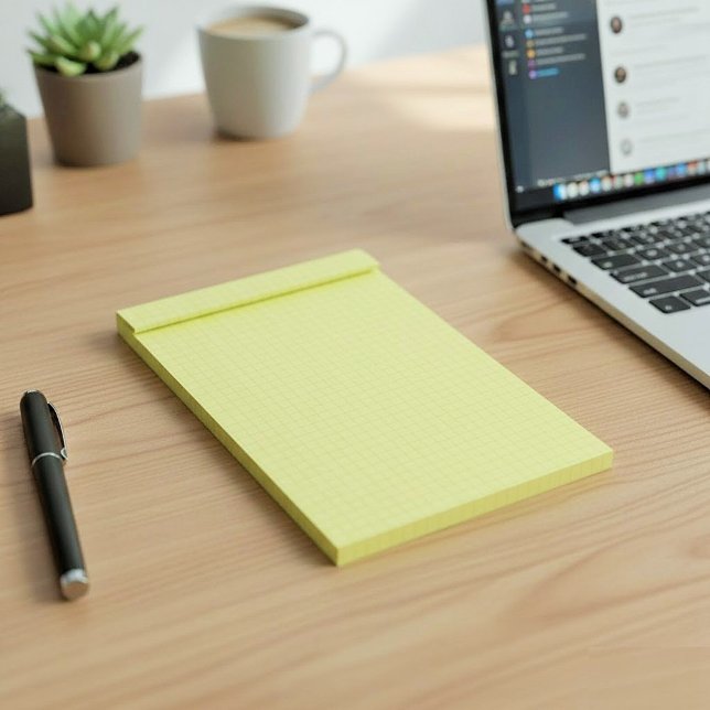 Bloco de Notas Pequeno de Papel Milimetrado Amarel (canary yellow grid sheets)