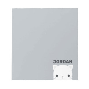 Bloco De Notas Pequeno Gato Bonito com Nome Personalizado