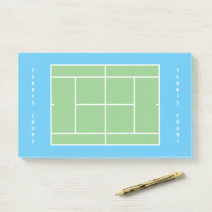 Bloco De Notas Pequeno layout de quadra de tênis em branco adesiv