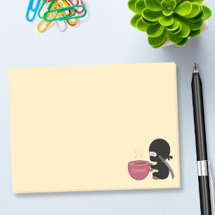 Bloco De Notas Pequeno Ninja com Mug de Café Grande em Amarelo