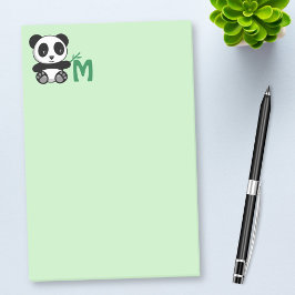 Bloco De Notas Pequeno Panda Bonito com Monograma Bamboo Stick