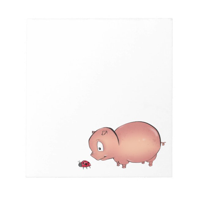 Bloco De Notas Pequeno Piggy segue Ladybug (Frente)