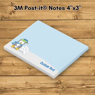 Bloco De Notas Pequeno pinguim sentado com bolas de neve