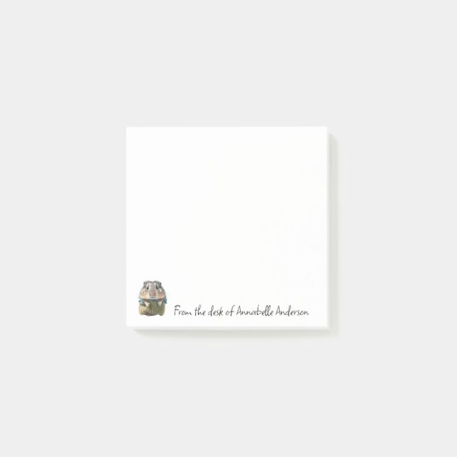 Bloco De Notas Pequenos Critters - Notas de Posto de Hamster (Frente)