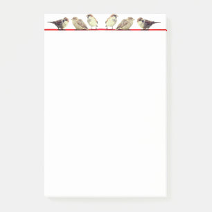 Bloco De Notas Pequenos pássaros lindos