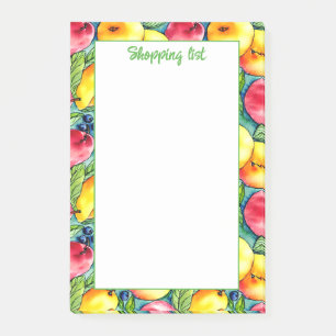 Bloco De Notas Pera de maçã de fruta padrão de aquarela de verão