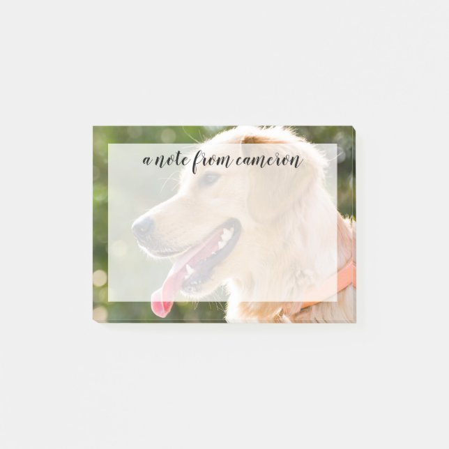 Bloco De Notas Perfil De Retriever Do Ouro Com A Saída Da Língua (Frente)