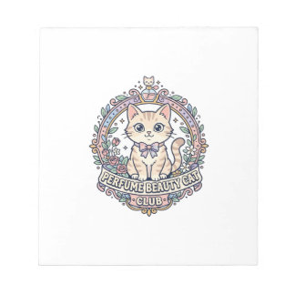 Bloco De Notas Perfume Beleza Gato Gato Fofo Design de Camiseta -
