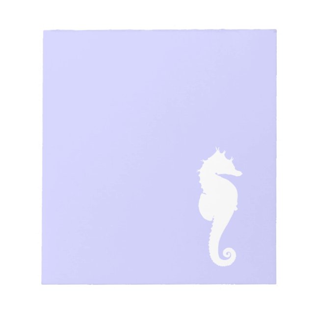 Bloco De Notas Periwinkle e Cavalo-Marinho Branco (Frente)