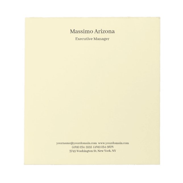 Bloco De Notas Pérola Dourada Profissional Moderno Minimailst Sim (Frente)
