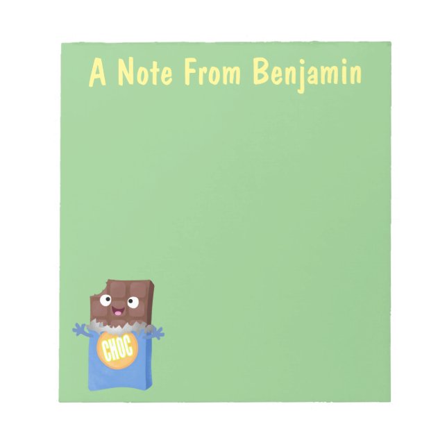 Bloco De Notas Personagem de desenho animado bar doce de chocolat (Frente)