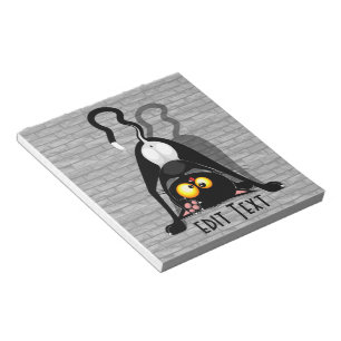 Bloco De Notas Personagem de desenho animado engraçado de gato de