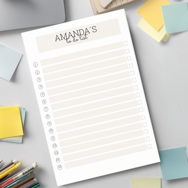 Bloco De Notas Personalisierbare Modern Beige Weiß (Modern Custom Beige White Post-it Notes)
