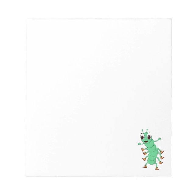 Bloco De Notas Personalização da Lagarta Verde (Frente)