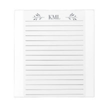 Bloco de Notas Personalizadas com Monograma de Fol