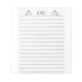 Bloco de Notas Personalizadas com Monograma de Fol
