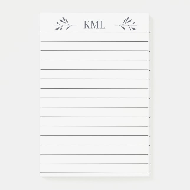 Bloco de Notas Personalizadas com Monograma de Fol (Frente)