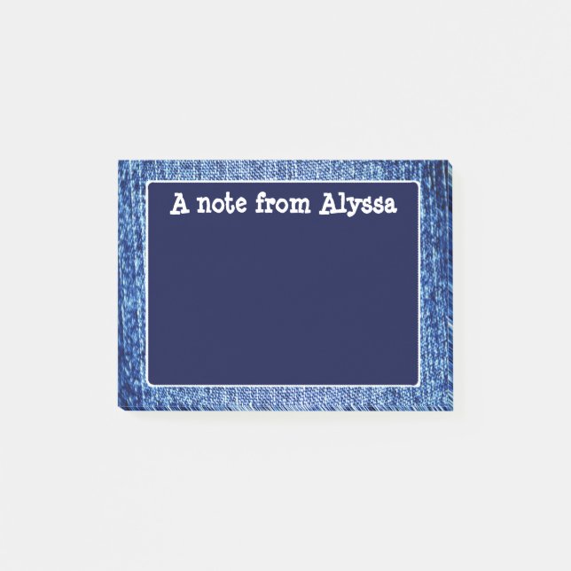 Bloco de Notas Personalizadas Look Denim Azul (Frente)