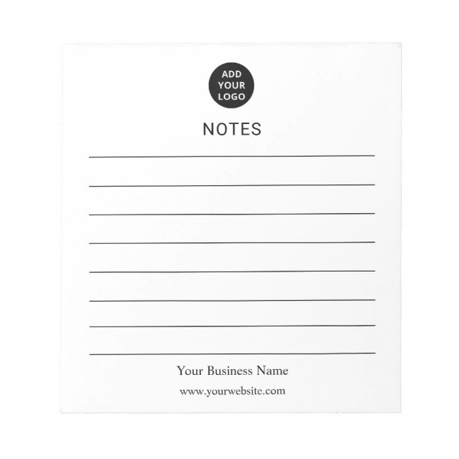 Bloco de Notas Personalizadas para Negócios (Frente)