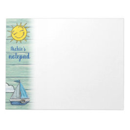 Bloco de notas personalizado 3 design Praia de Mad