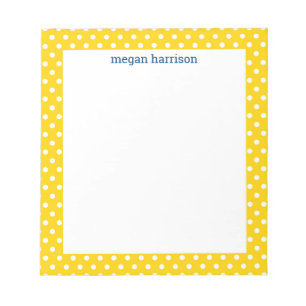 Bloco de Notas Personalizado Amarelo bolinhas