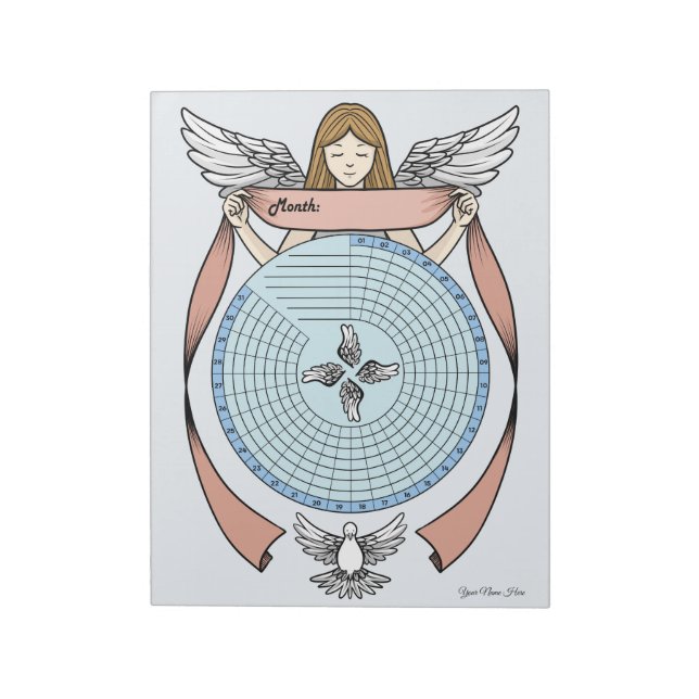 Bloco de Notas Personalizado Angel Habit Tracker (Invertido)