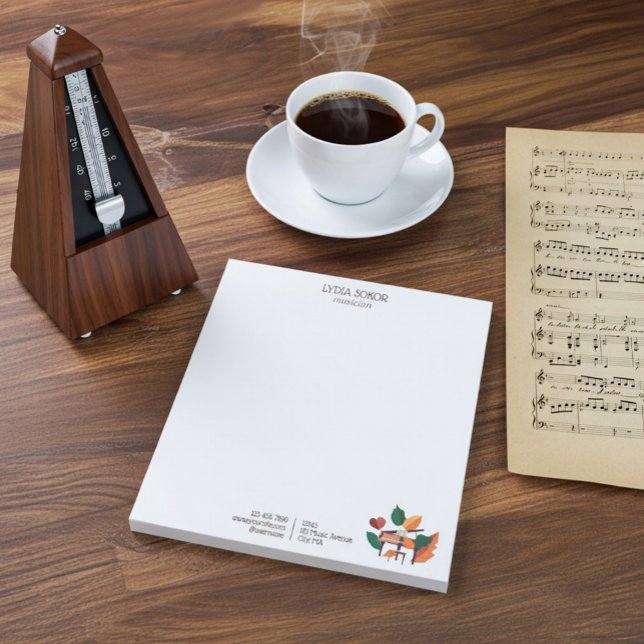 Bloco de Notas Personalizado Artístico de Piano de (Criador carregado)