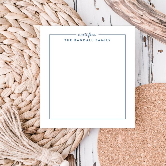 Bloco de notas personalizado azul Marinho quadrado (Criador carregado)