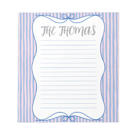 Bloco de Notas Personalizado Azul Rosa Branco Fofo