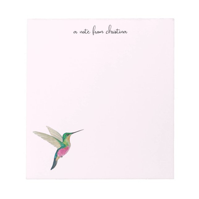 Bloco de Notas Personalizado Beija-flor (Frente)