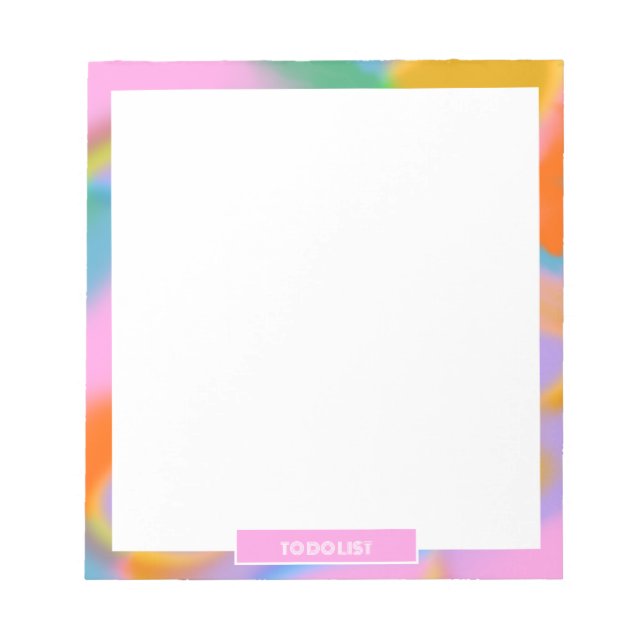 Bloco De Notas personalizado colorido moderno arco-íris abstrato (Frente)