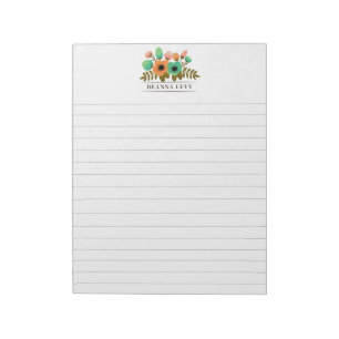 Bloco de Notas Personalizado com Buquê Floral List