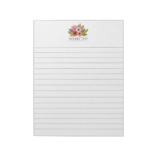 Bloco de Notas Personalizado com Buquê Floral List