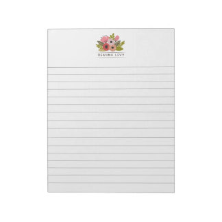 Bloco de Notas Personalizado com Buquê Floral List