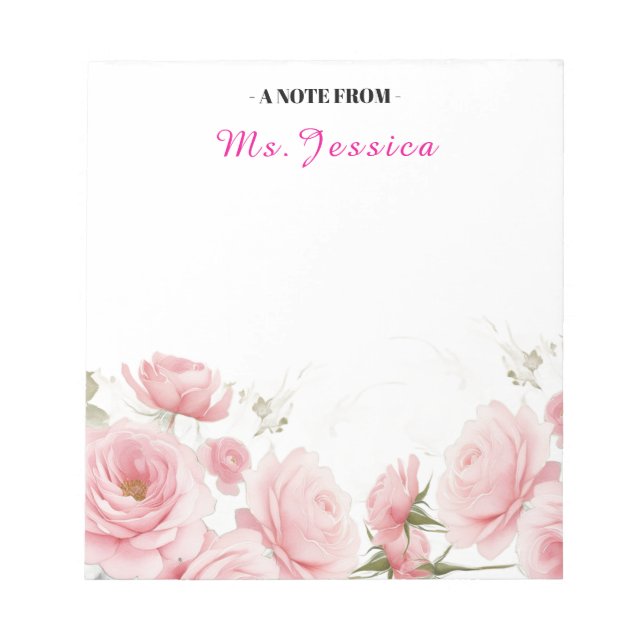 Bloco de Notas Personalizado com Flores, Personali (Frente)