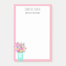Bloco de Notas Personalizado com Jarra de Flores e