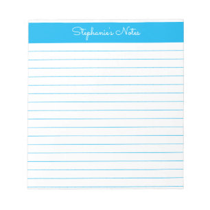 Bloco De Notas Personalizado com linha azul simples do Sky