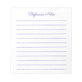 Bloco de Notas Personalizado com Linhas Roxas Simp